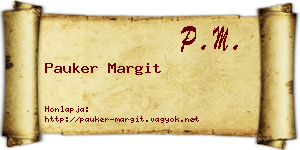 Pauker Margit névjegykártya